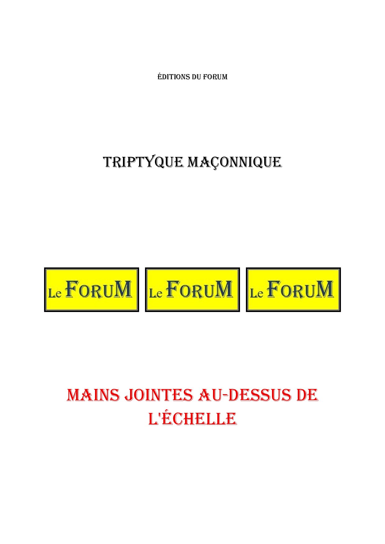 Mains jointes au-dessus de l'échelle – Triptyque - TR3060 - Sources pour Franc-maçon