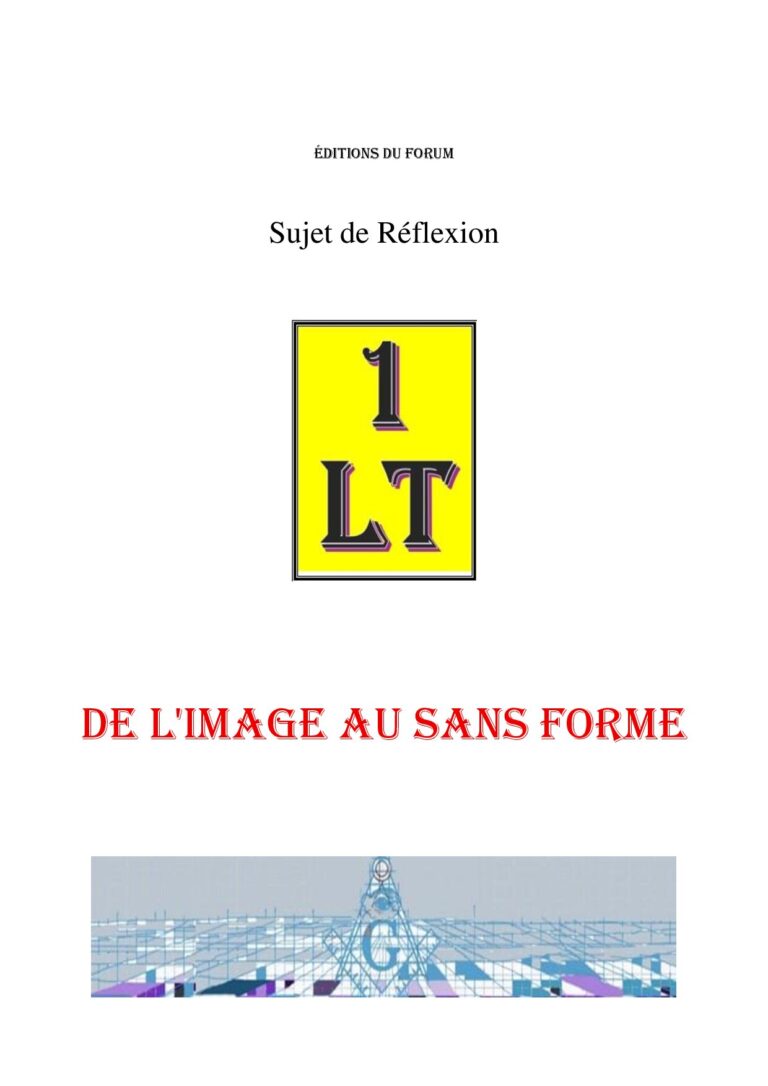 De l'image au Sans forme – Un Le Tout - SR3063 - Sources pour Franc-maçon
