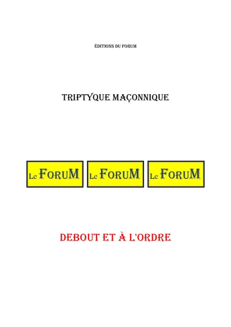 Debout et à l'ordre – Triptyque - TR013V - Sources pour Franc-maçon