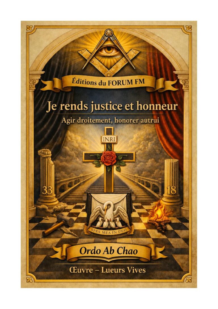 Je rends justice et honneur – Lueurs Vives - LV1889 - Sources pour Franc-maçon