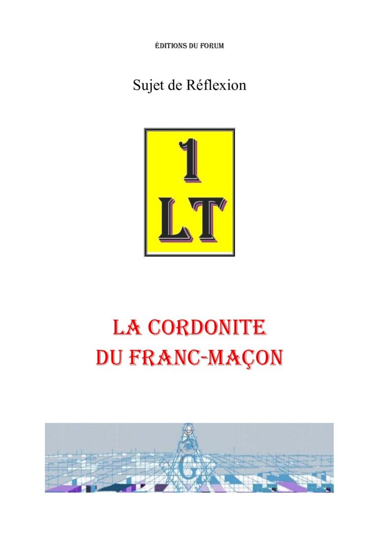 La Cordonite – Un Le Tout - SR0101 - Sources pour Franc-maçon