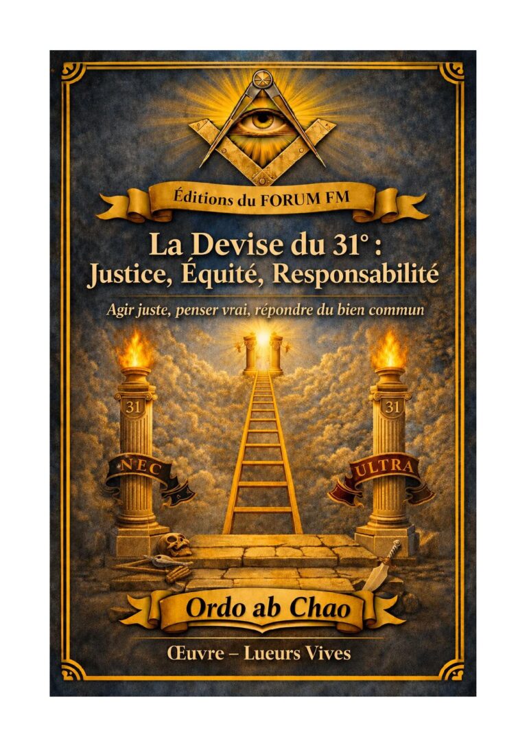La Devise du 31° : Justice, Équité, Responsabilité – Lueurs Vives - LV3113 - Sources pour Franc-maçon