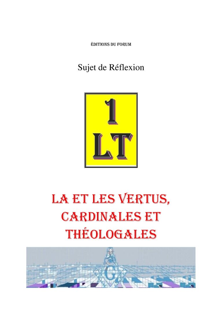 La et les Vertus, cardinales et théologales – Un Le Tout - SR188M - Sources pour Franc-maçon