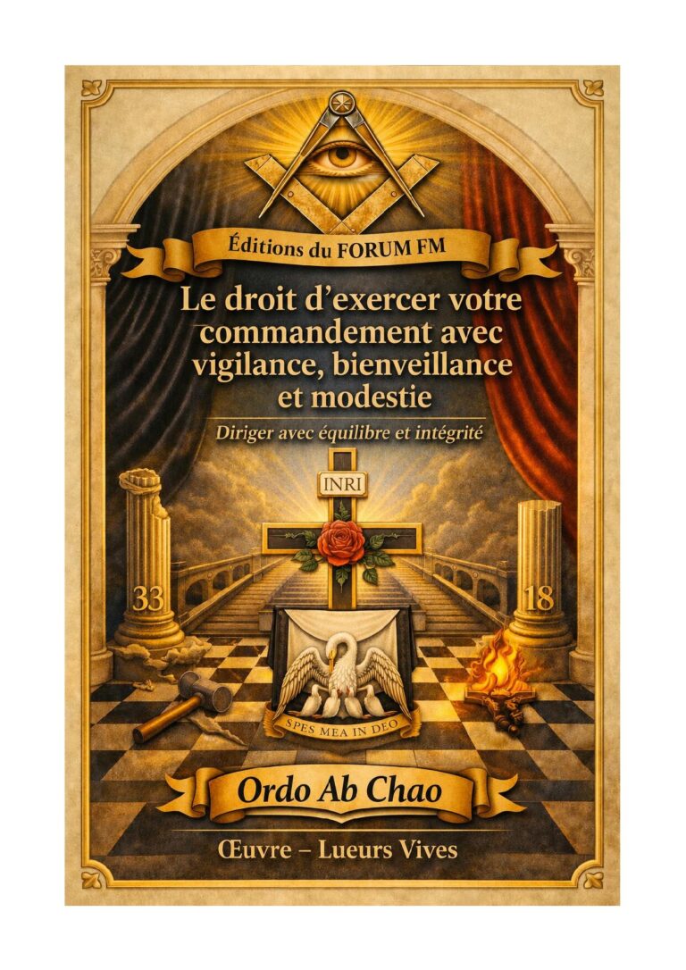 Le droit d'exercer votre commandement avec vigilance, bienveillance et modestie – Lueurs Vives - LV1859 - Sources pour Franc-maçon