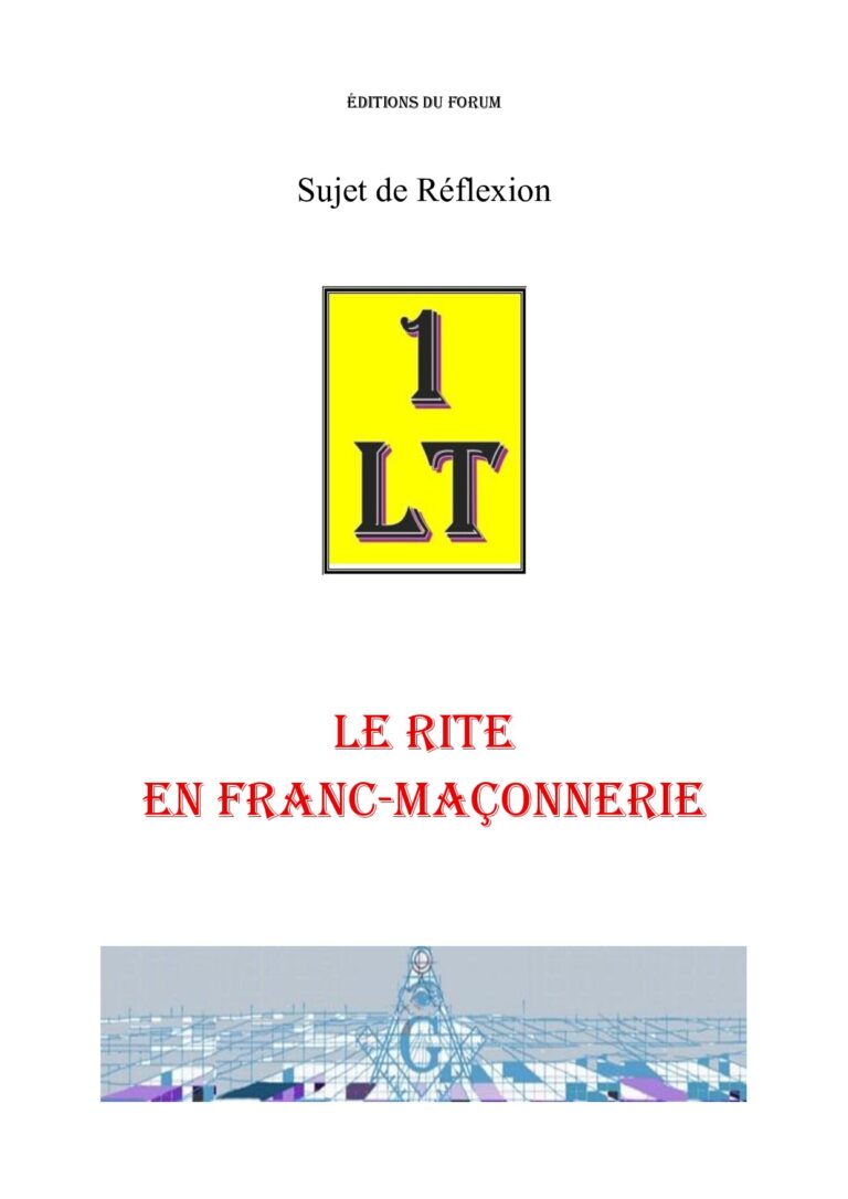 Le Rite chez les Franc-Maçons – Un Le Tout - SR0114 - Sources pour Franc-maçon
