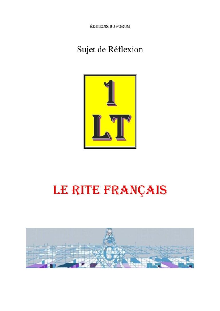 Le Rite en Franc-Maçonnerie – Un Le Tout - SR0115 - Sources pour Franc-maçon