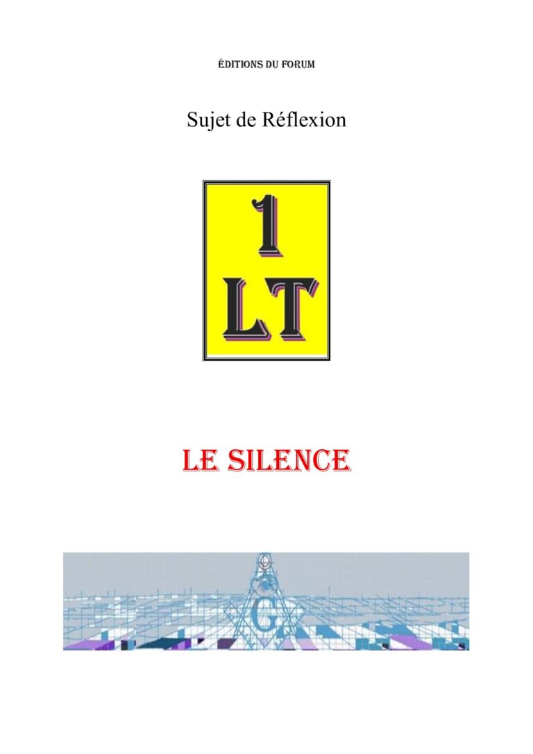 Le Silence – Un Le Tout - SR0107 - Sources pour Franc-maçon
