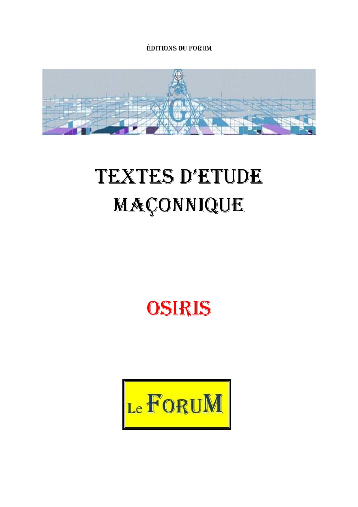 Osiris – Corpus - CM039W - Sources pour Franc-maçon