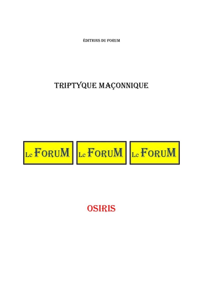 Osiris – Triptyque - TR039W - Sources pour Franc-maçon