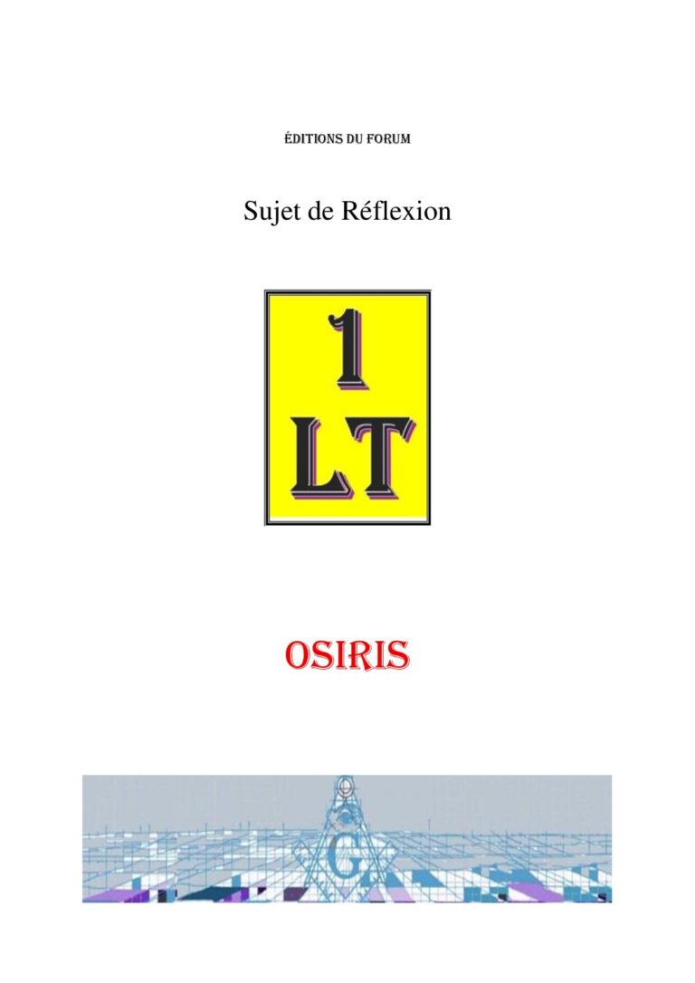 Osiris – Un Le Tout - SR039W - Sources pour Franc-maçon