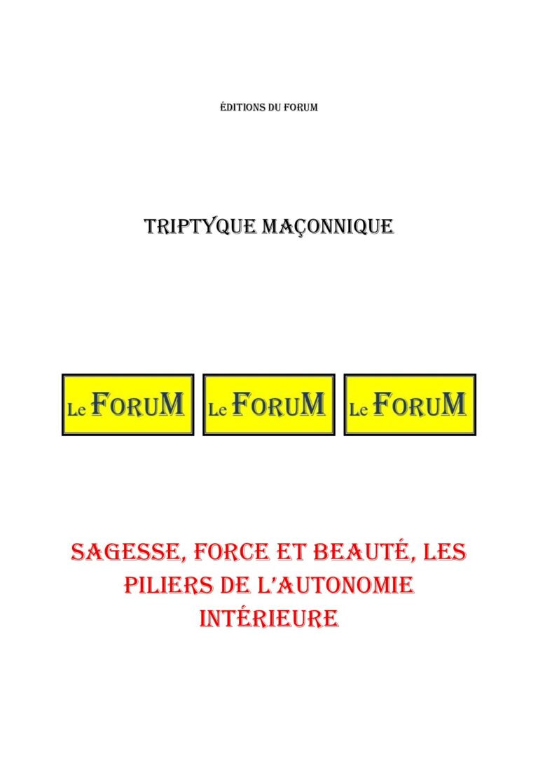 Sagesse, Force et Beauté, les piliers de l'autonomie intérieure – Triptyque - TR019L - Sources pour Franc-maçon