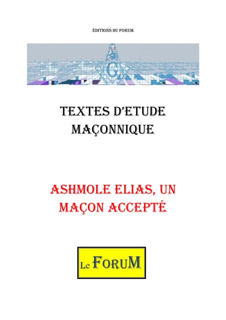 Ashmole Elias, un maçon accepté – Corpus - CM03G4 - Sources pour Franc-maçon