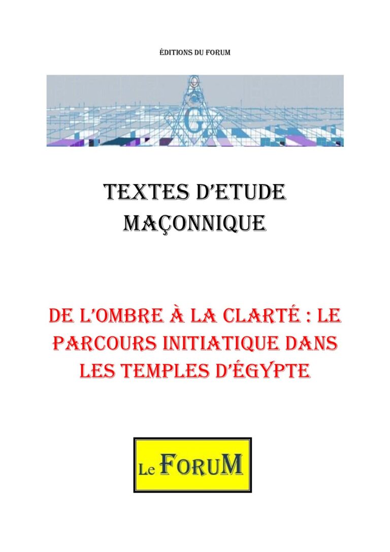 De l'ombre à la clarté : le parcours initiatique dans les temples d'Égypte – Corpus - CM027O - Sources pour Franc-maçon