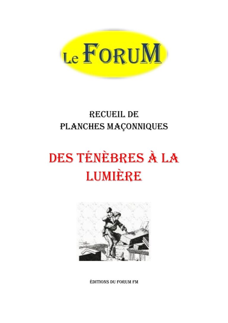 Des ténèbres à la Lumière – Recueil - RP019X - Sources pour Franc-maçon