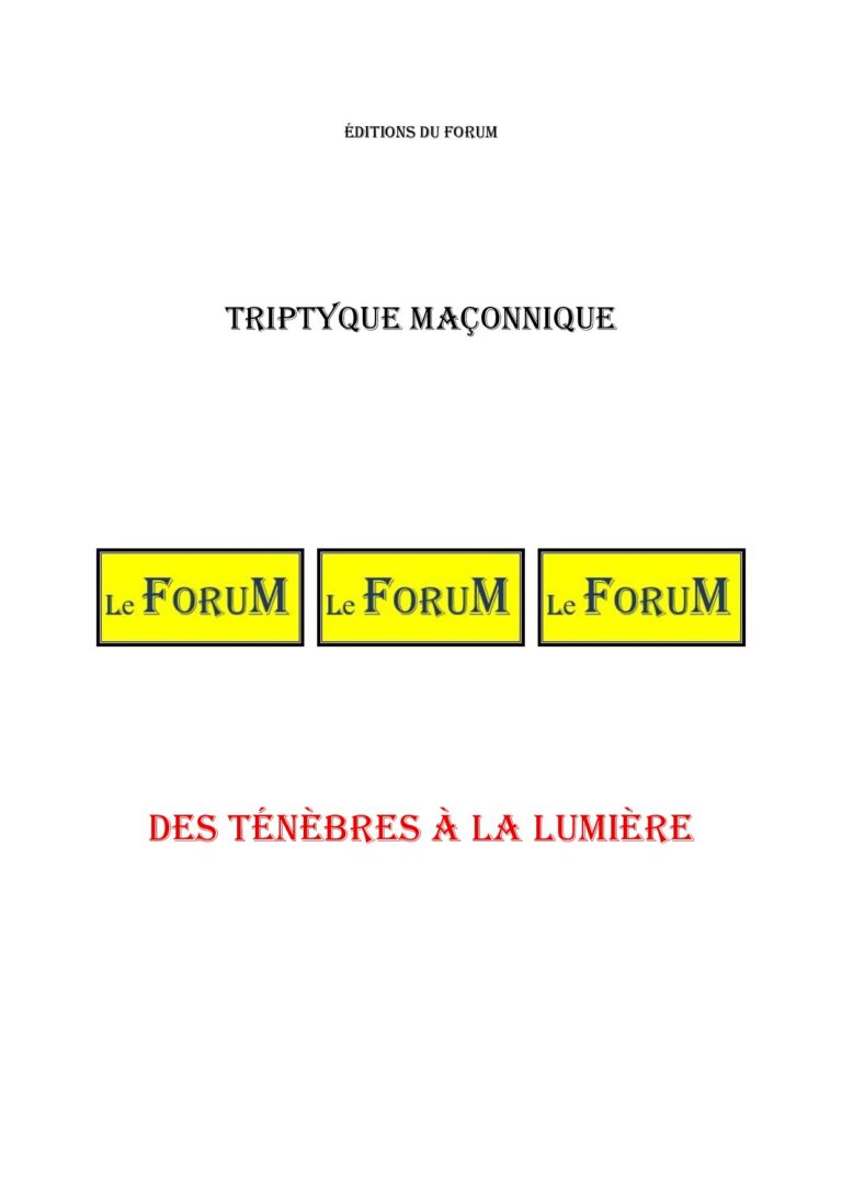Des ténèbres à la Lumière – Triptyque - TR019X - Sources pour Franc-maçon