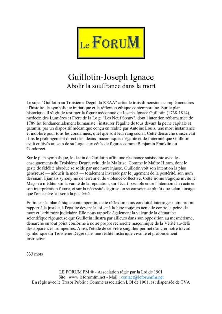 Guillotin-Joseph Ignace - 62878 - Sources pour Franc-maçon