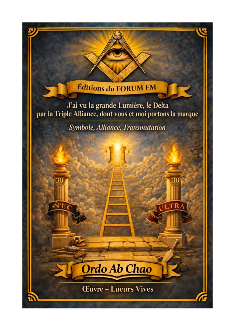 J'ai vu la grande Lumière, le Delta par la Triple Alliance, dont vous et moi portons la marque – Lueurs Vives - LV3068 - Sources pour Franc-maçon