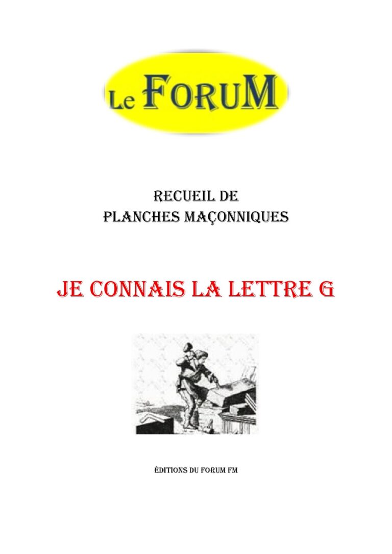 Je connais la lettre G – Recueil - RP027M - Sources pour Franc-maçon