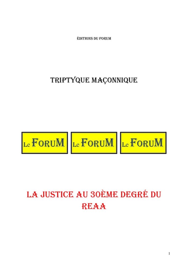 La justice au 30ème degré du REAA – Triptyque - TR3067 - Sources pour Franc-maçon