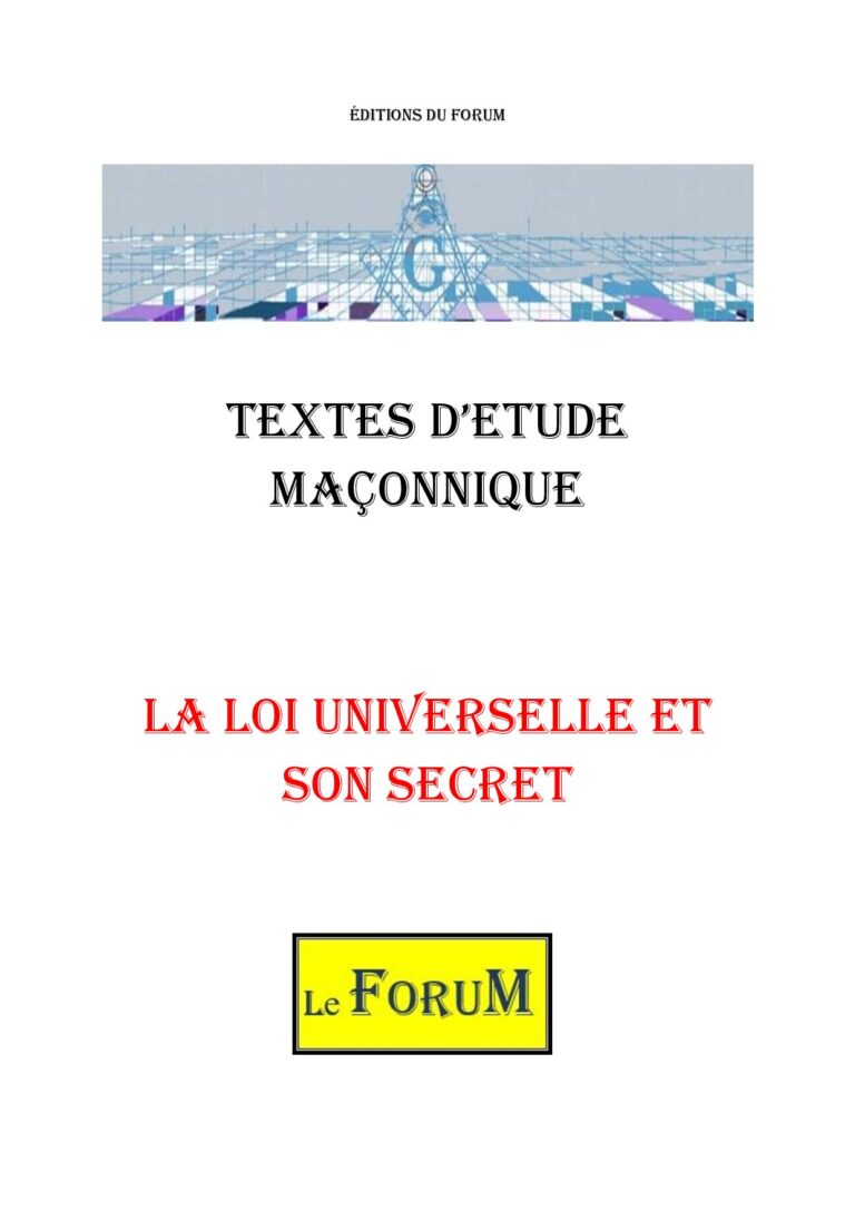 La Loi Universelle et son secret – Corpus - CM042Y - Sources pour Franc-maçon