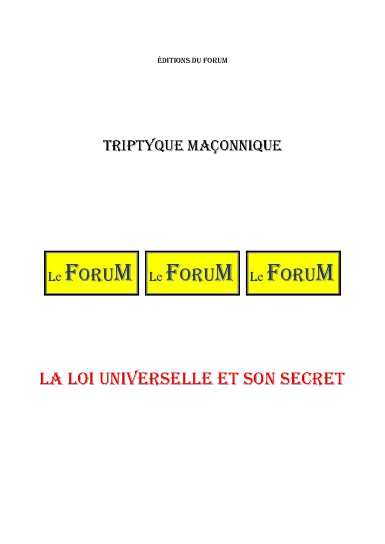 La Loi Universelle et son secret – Triptyque - TR042Y - Sources pour Franc-maçon