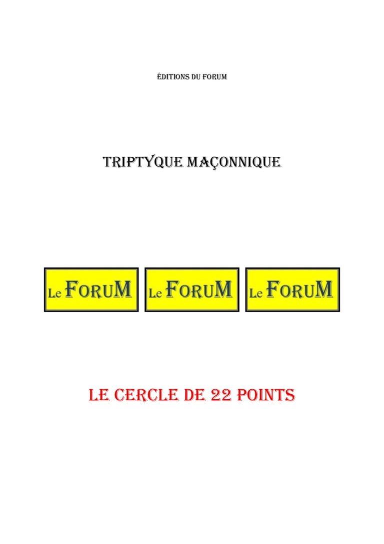 Le cercle de 22 points – Triptyque - TR145G - Sources pour Franc-maçon