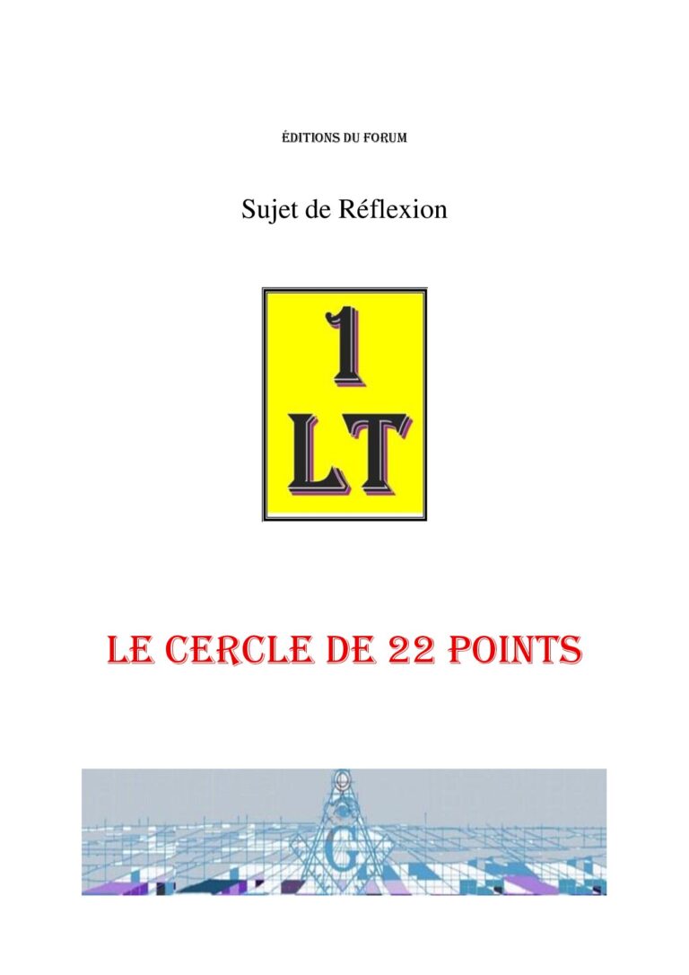 Le cercle de 22 points – Un Le Tout - SR145G - Sources pour Franc-maçon