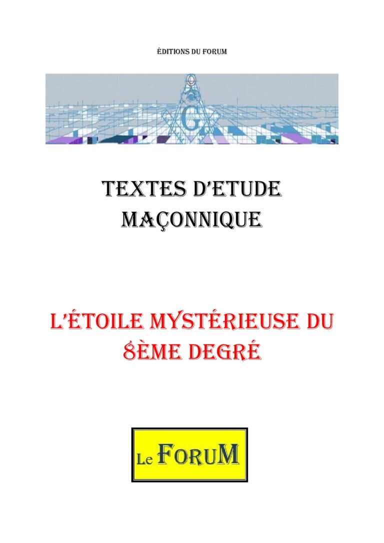 L'étoile mystérieuse du 8ème degré – Corpus - CM0806 - Sources pour Franc-maçon
