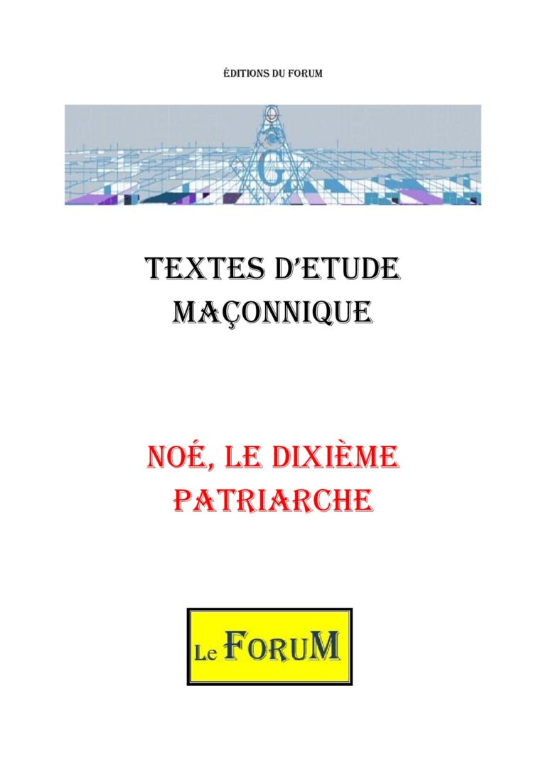 Noé, l'Arche et les eaux de l'homme – Corpus - CM03G2 - Sources pour Franc-maçon