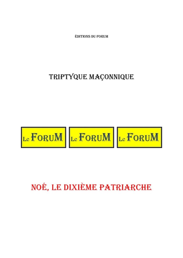 Noé, l'Arche et les eaux de l'homme – Triptyque - TR03G2 - Sources pour Franc-maçon