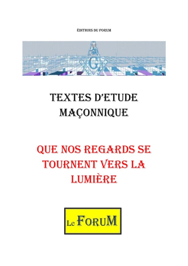 Que nos regards se tournent vers la lumière – Corpus - CM019U - Sources pour Franc-maçon