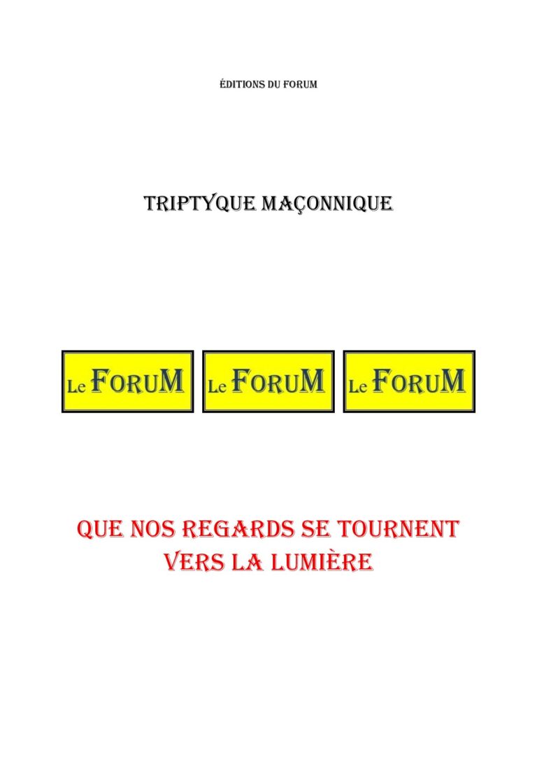 Que nos regards se tournent vers la lumière – Triptyque - TR019U - Sources pour Franc-maçon