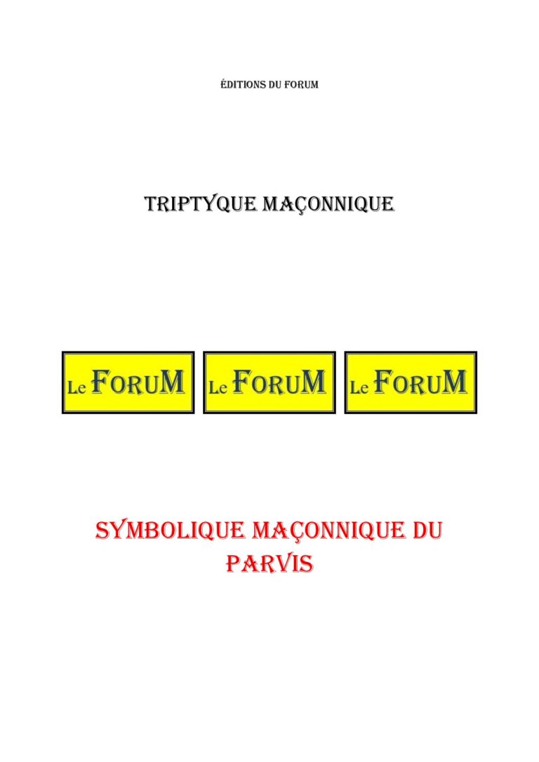 Symbolique maçonnique du Parvis – Triptyque - TR019T - Sources pour Franc-maçon