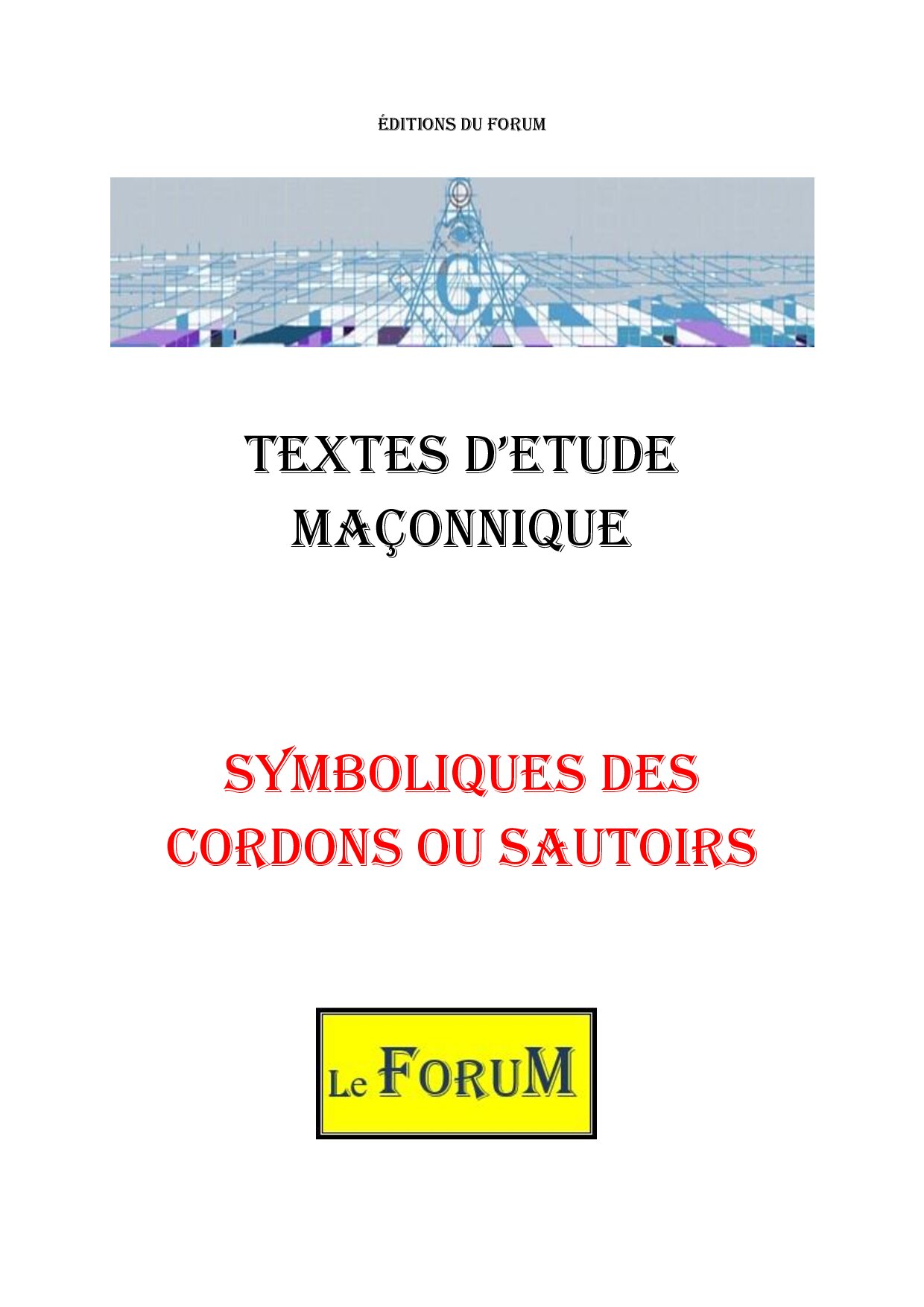 Symboliques des Cordons ou Sautoirs – Corpus - CM019V - Sources pour Franc-maçon