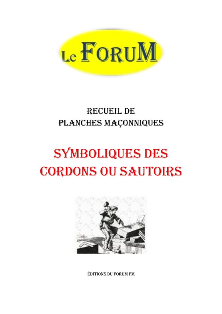 Symboliques des Cordons ou Sautoirs – Recueil - RP019V - Sources pour Franc-maçon