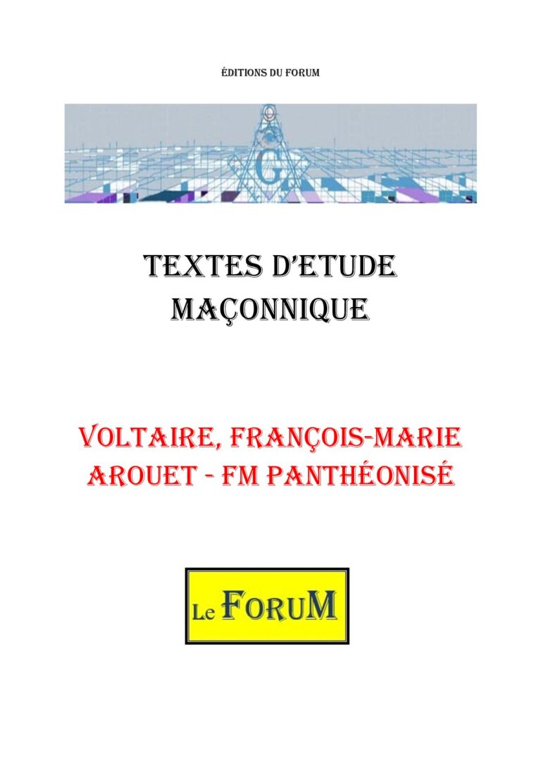 Voltaire, François-Marie Arouet – FM Panthéonisé – Corpus - CM03G9 - Sources pour Franc-maçon