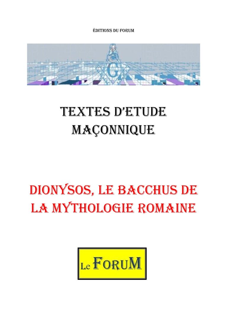 Dionysos, le Bacchus de la mythologie romaine – Corpus - CM03GO - Sources pour Franc-maçon