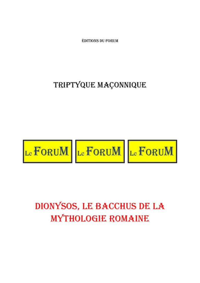 Dionysos, le Bacchus de la mythologie romaine – Triptyque - TR03GO - Sources pour Franc-maçon