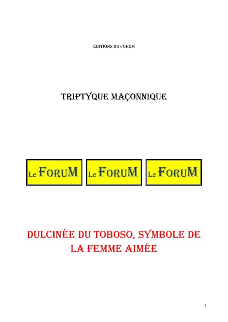 Dulcinée du Toboso, symbole de la femme aimée – Triptyque - TR03GS - Sources pour Franc-maçon