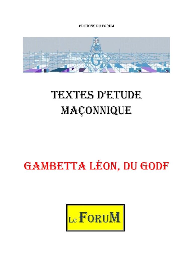 Gambetta Léon, du GODF – Corpus - CM03GB - Sources pour Franc-maçon