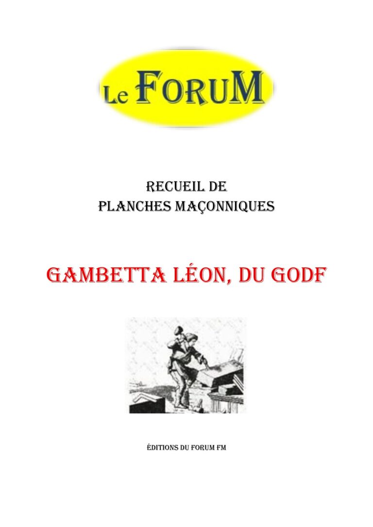 Gambetta Léon, du GODF – Recueil - RP03GB - Sources pour Franc-maçon