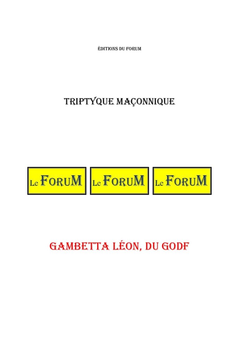 Gambetta Léon, du GODF – Triptyque - TR03GB - Sources pour Franc-maçon