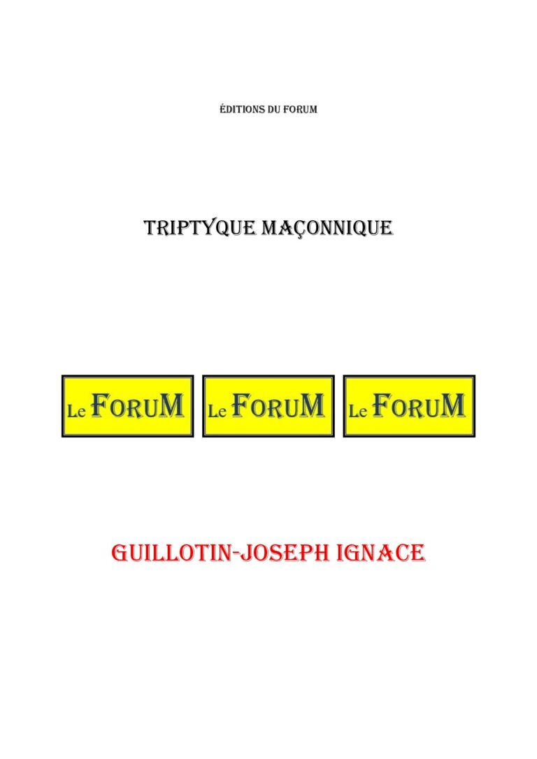 Guillotin-Joseph Ignace – Triptyque - TR03GA - Sources pour Franc-maçon