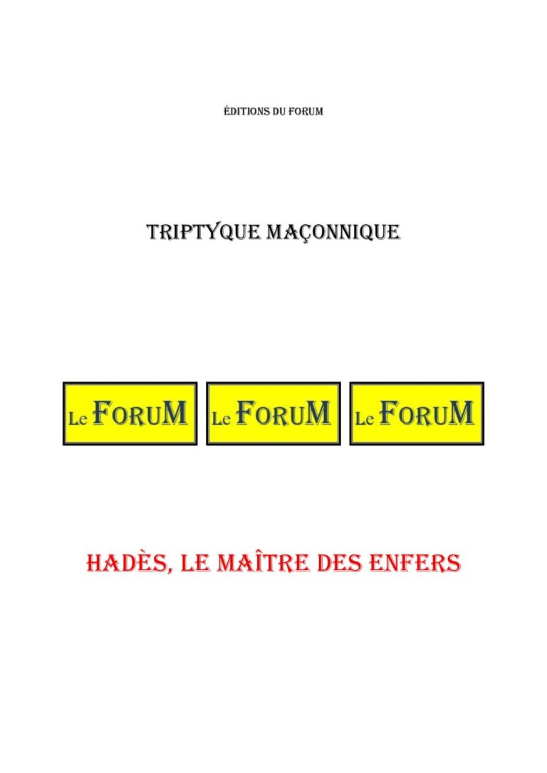 Hadès, le Maître des Enfers – Triptyque - TR03GN - Sources pour Franc-maçon
