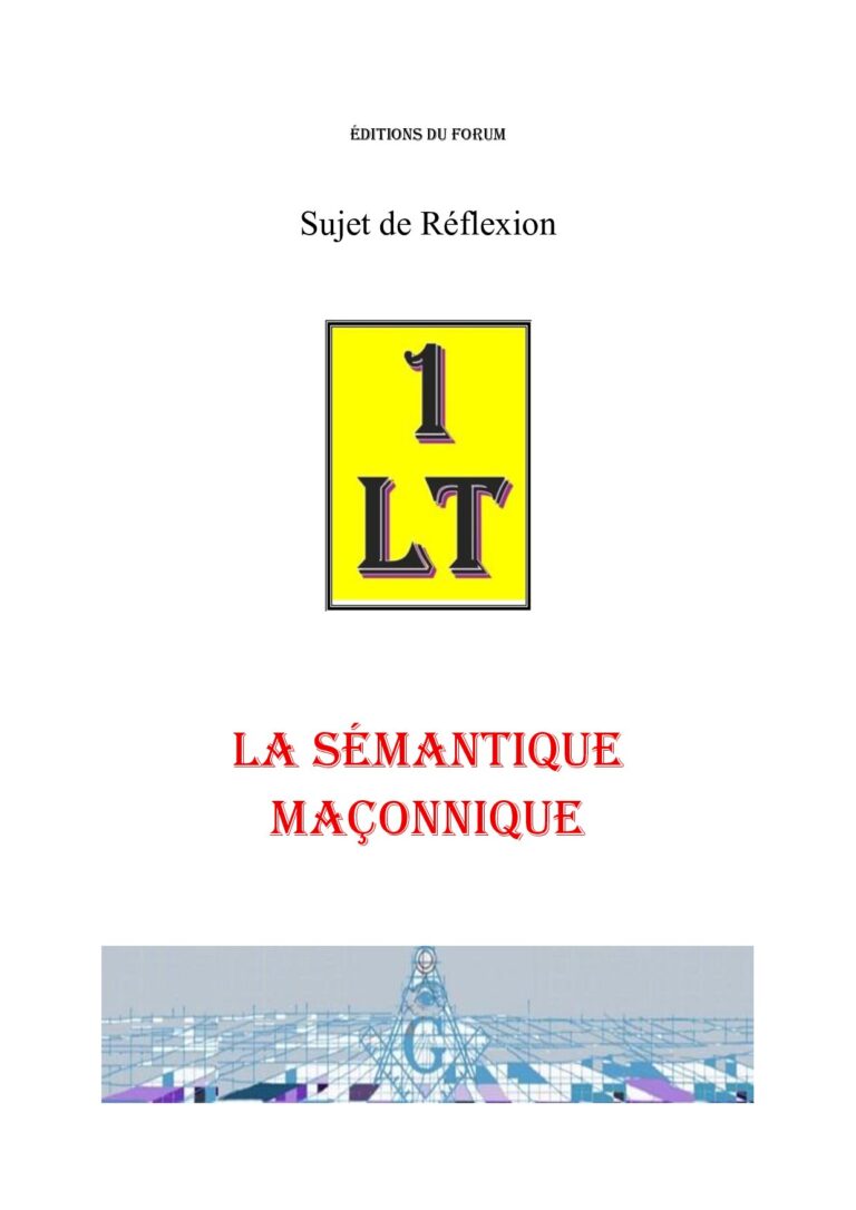 La sémantique maçonnique – Un Le Tout - SR039Y - Sources pour Franc-maçon