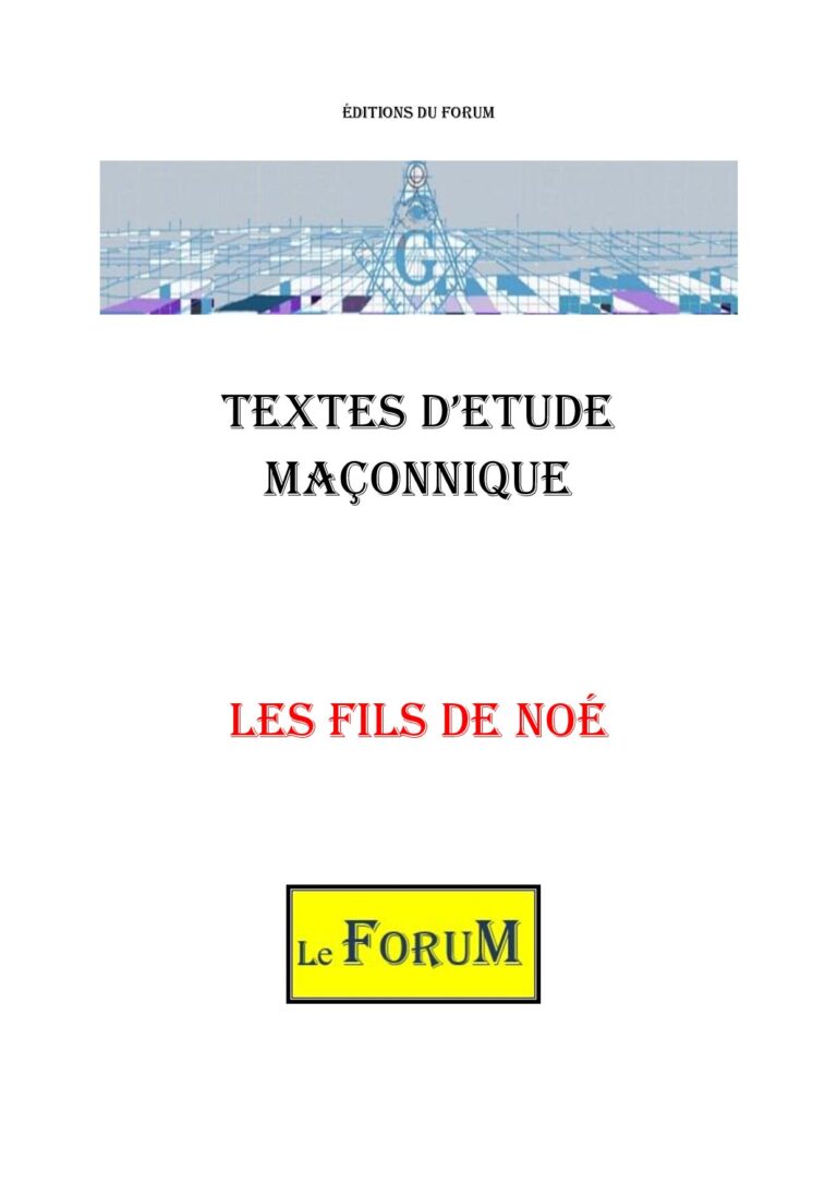 Les fils de Noé – Corpus - CM306A - Sources pour Franc-maçon