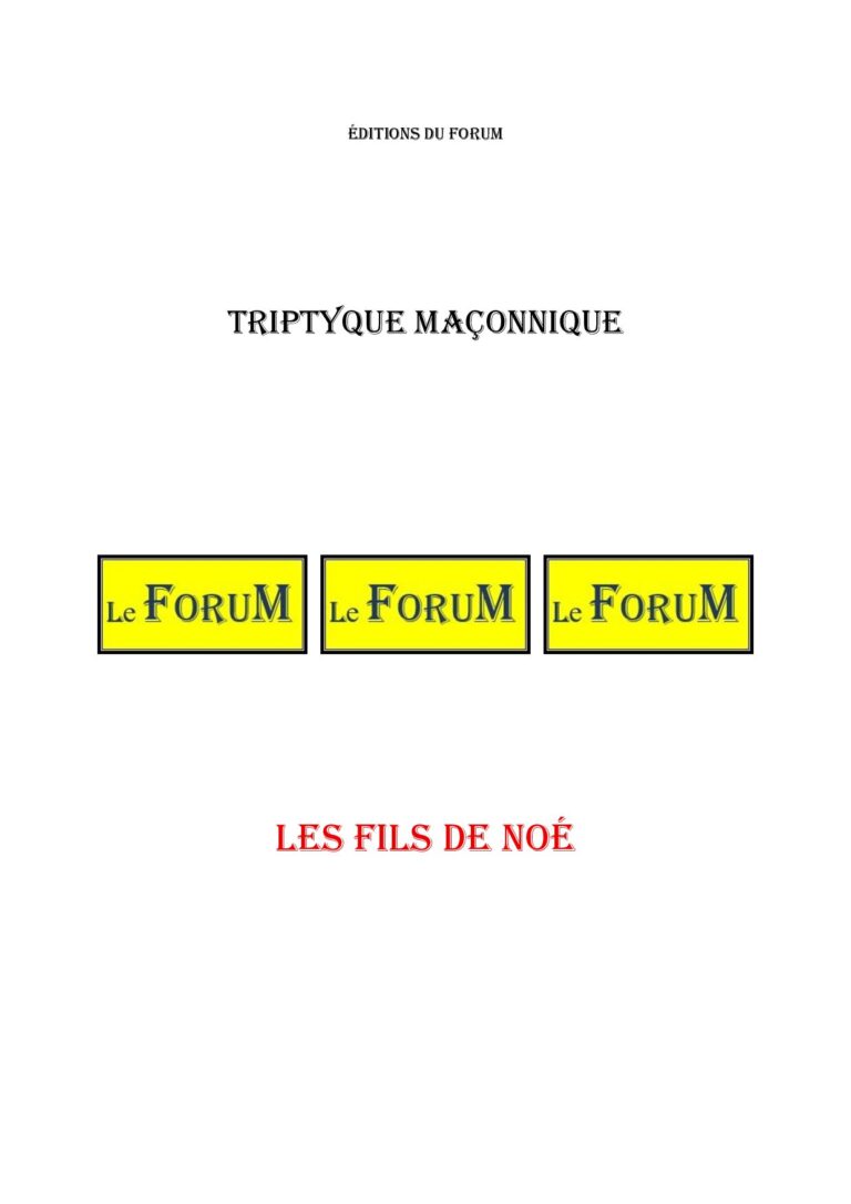 Les fils de Noé – Triptyque - TR306A - Sources pour Franc-maçon