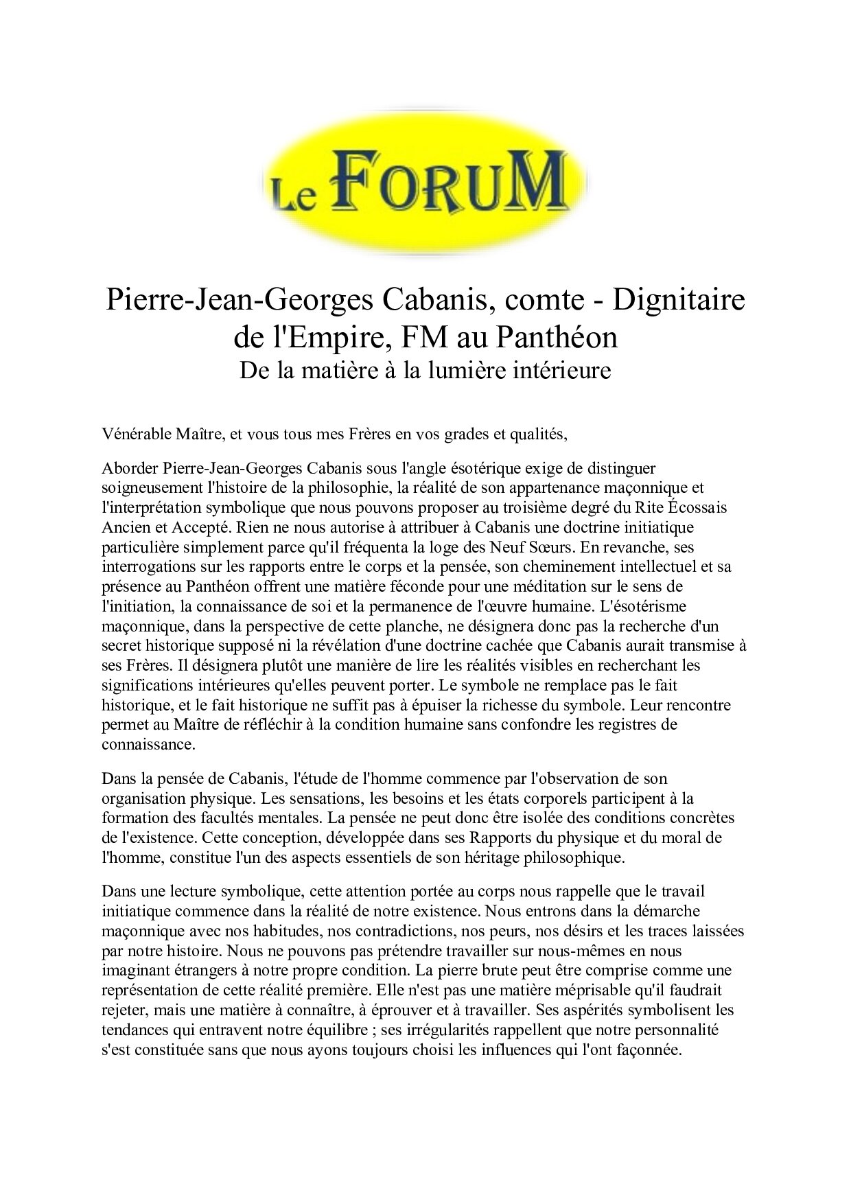 Pierre-Jean-Georges Cabanis, comte – Dignitaire de l’Empire, FM au Panthéon – Planche 7