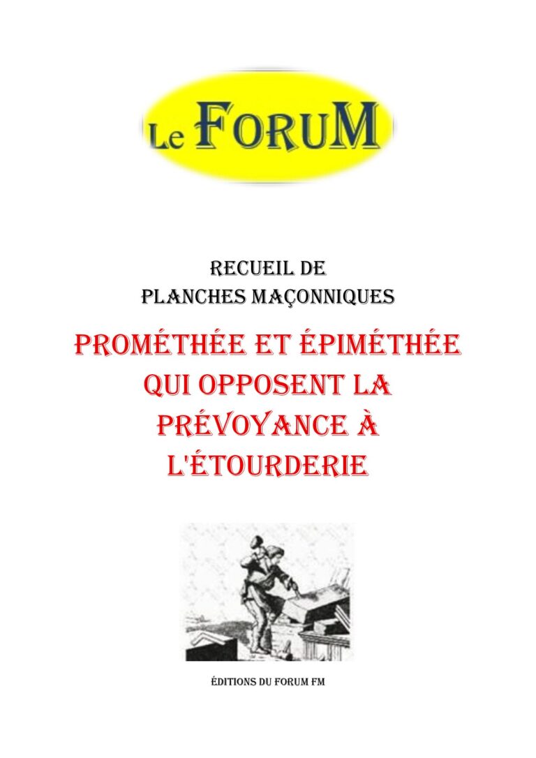 Prométhée et Épiméthée qui opposent la prévoyance à l'étourderie – Recueil - RP03GU - Sources pour Franc-maçon