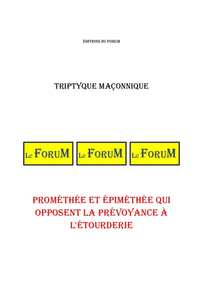 Prométhée et Épiméthée qui opposent la prévoyance à l'étourderie – Triptyque - TR03GU - Sources pour Franc-maçon